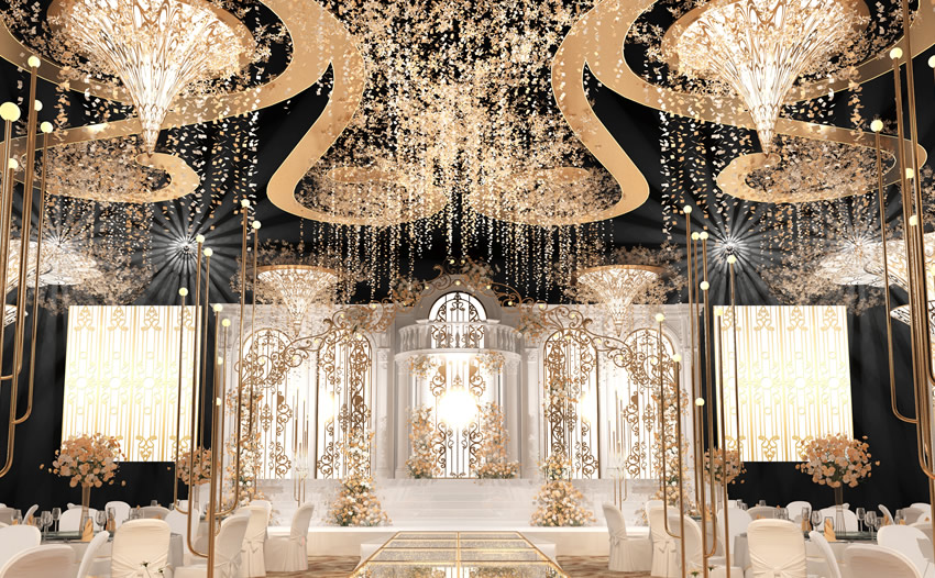 义乌花木兰喜事汇金色大厅效果展示